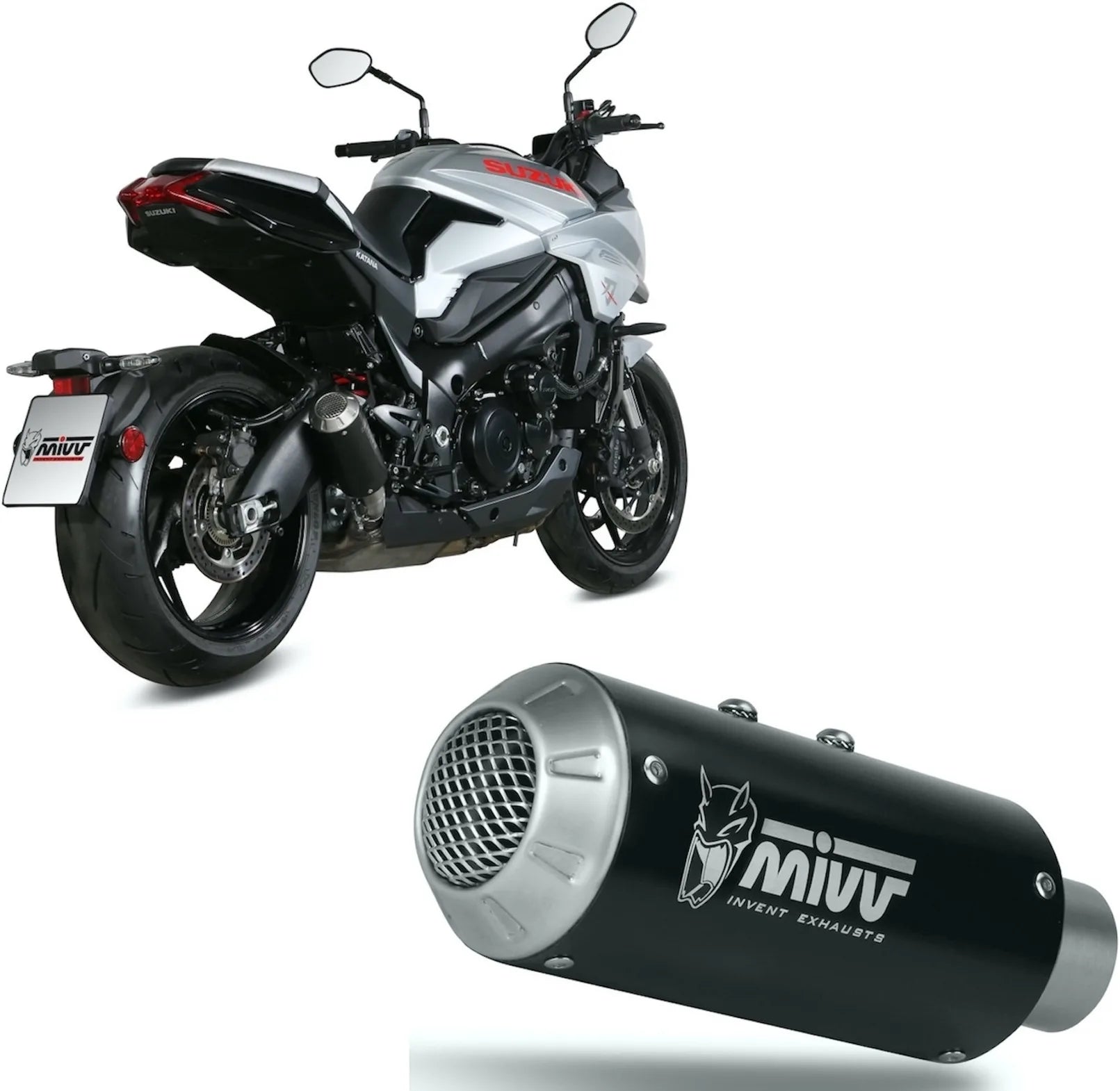 Auspuffendstück Mit Geräuschzulassung Mk3 Stahl Schwarz - Mivv Kompatibel Mit Suzuki Gsx-S 1000 Katana (2019-2024)
