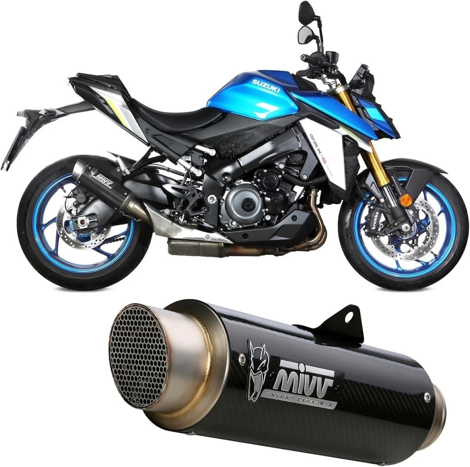 Auspuffendstück Mit Geräuschzulassung Gppro Carbon - Mivv Kompatibel Mit Suzuki Gsx-S 950 (2021-2023)