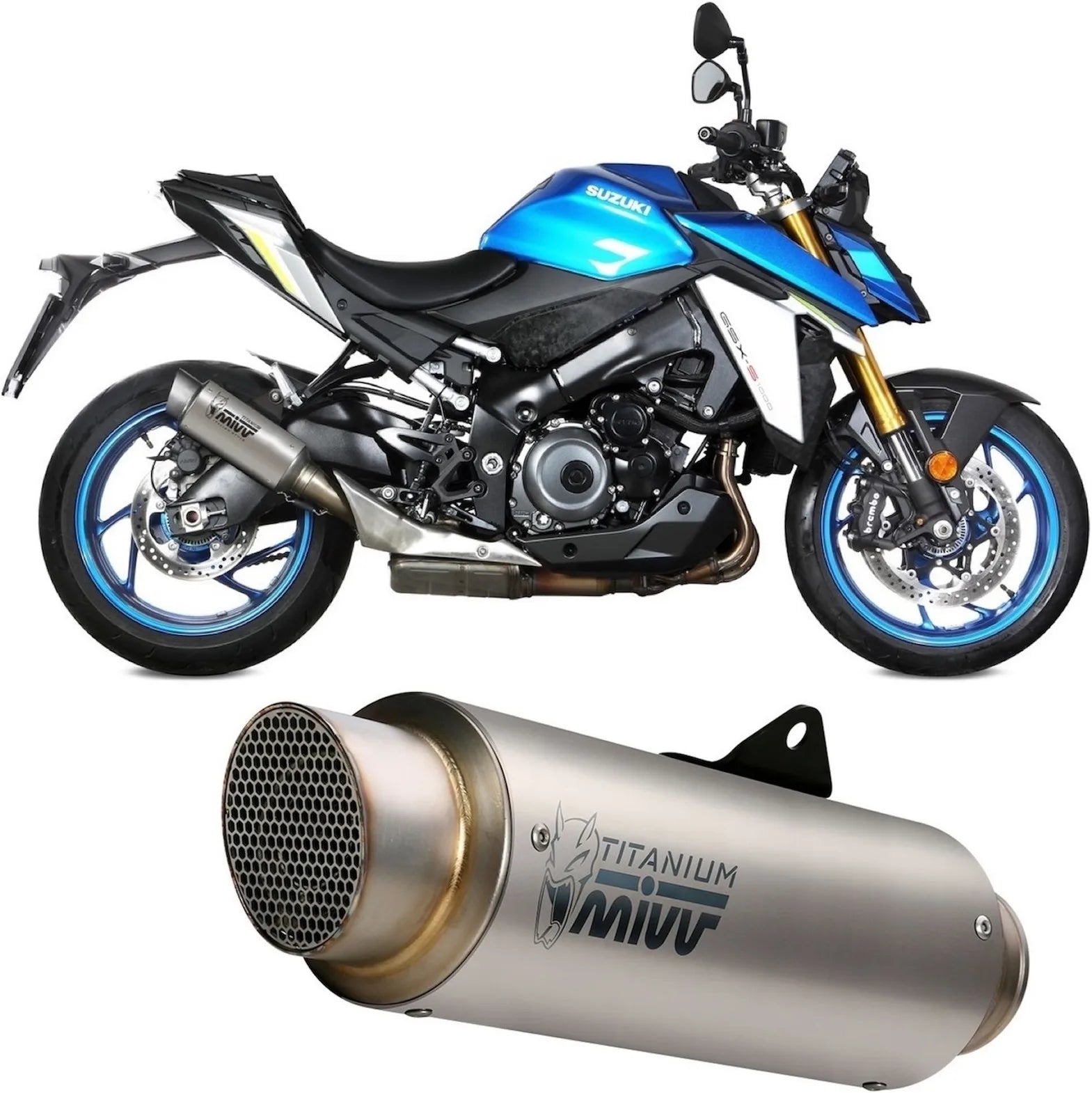 Auspuffendstück Mit Geräuschzulassung Gppro Titan - Mivv Kompatibel Mit Suzuki Gsx-S 1000 (2021-2024)
