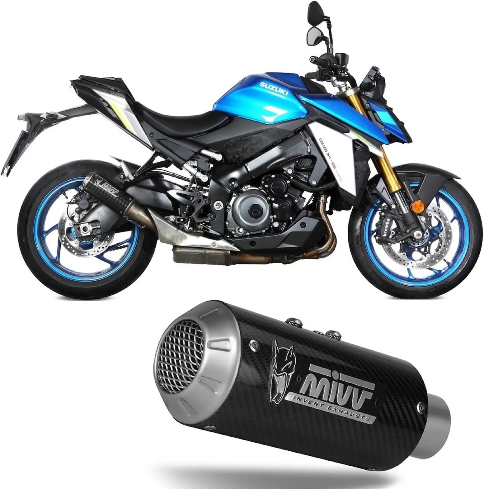Auspuffendstück Mit Geräuschzulassung Mk3 Carbon - Mivv Kompatibel Mit Suzuki Gsx-S 1000 (2021-2024)