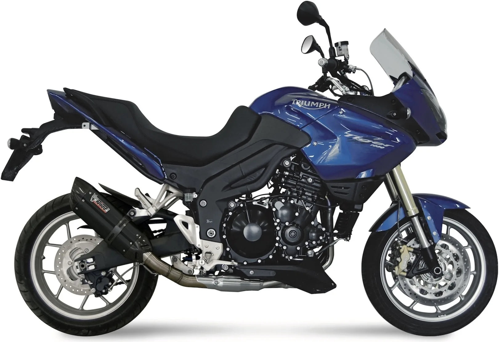 Katalysiertes Auspuffendstück Mit Geräuschzulassung Suono Stahl Schwarz Carbon - Mivv Kompatibel Mit Triumph Tiger 1050 (2007-2012)