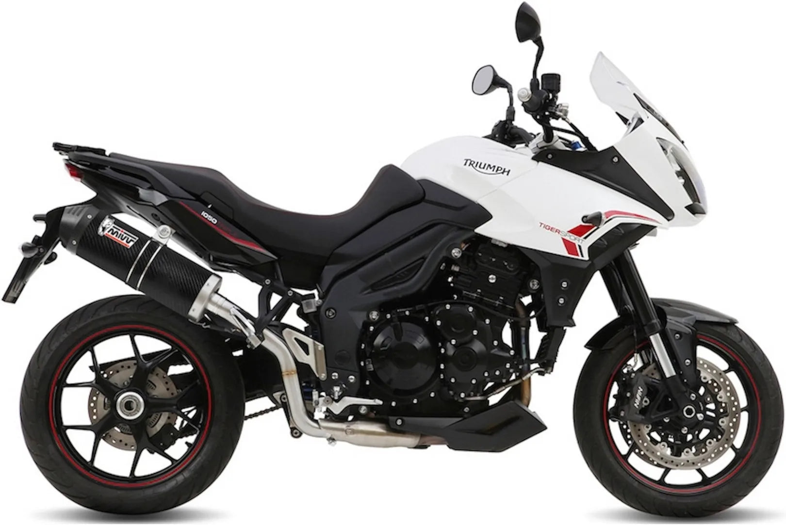 Katalysiertes Auspuffendstück Mit Geräuschzulassung Oval Carbon Carbon - Mivv Kompatibel Mit Triumph Tiger 1050 Sport (2013-2016)