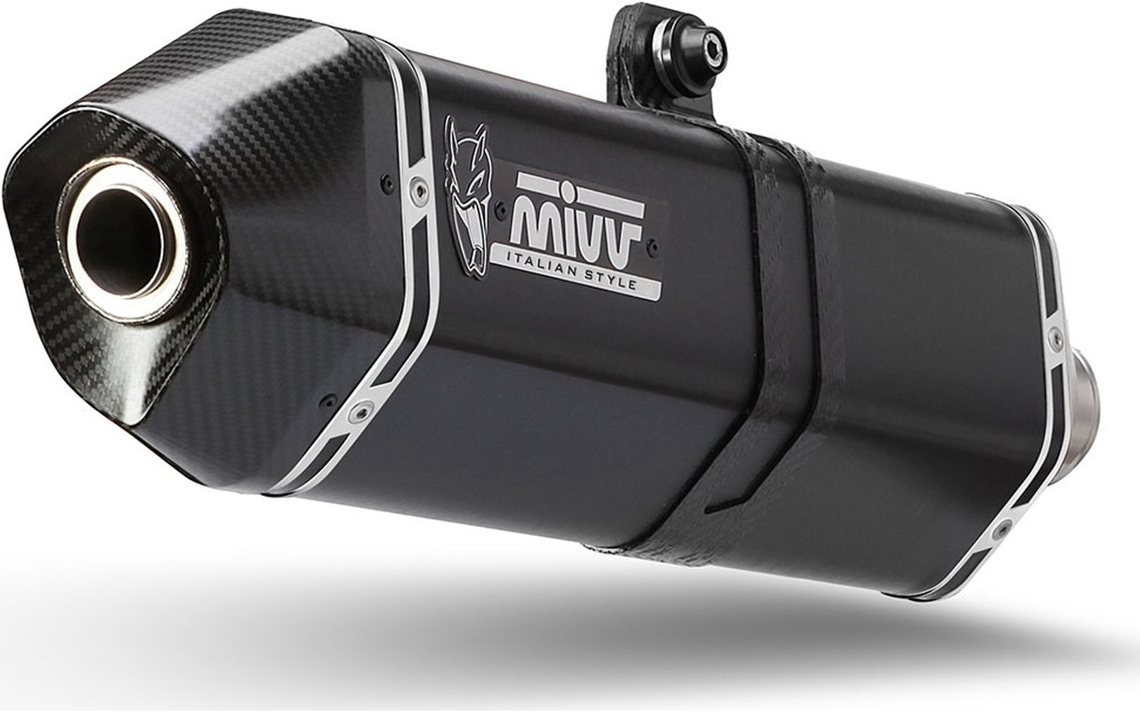 Exhaust Tip With Noise Certification Speed Edge Steel Black Carbon - Mivv Compatible With Triumph Tiger 1050 Sport (2017-2020)