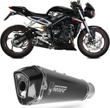 Exhaust Tip With Noise Certification Delta Race Steel Black Carbon - Mivv Compatible With Triumph Street Triple 765 R (2017-2022)