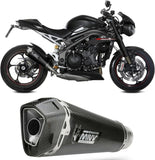Auspuffendstück Mit Geräuschzulassung Delta Race Stahl Schwarz Carbon - Mivv Kompatibel Mit Triumph Speed Triple R - S (2018-2020)