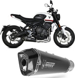 Complete Non-Catalytic Exhaust System With Sound Certification Delta Race Steel Black Carbon - Mivv Compatible With Triumph Trident 660 (2021-2024)
