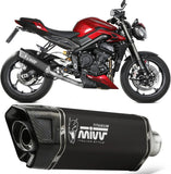Komplette Abgasanlage Mit Katalysator Und Geräuschzulassung Sr-1 Titan Schwarz - Mivv Kompatibel Mit Triumph Street Triple 765 R - Rs (2023-2024)