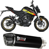 Komplette Abgasanlage Mit Katalysator Und Geräuschzulassung Gp Stahl Schwarz Carbon - Mivv Kompatibel Mit Voge Brivido 125R (2023-2024)