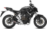 Complete Non-Catalytic Exhaust System With Sound Certification Oval Carbon Carbon - Mivv Compatible With Yamaha Mt-07 (2014-2024)