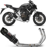 Komplette Abgasanlage Mit Katalysator Und Geräuschzulassung Gp Stahl Schwarz Carbon - Mivv Kompatibel Mit Yamaha Fz-07 (2014-2024)
