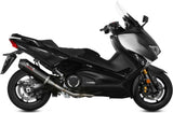Komplette Auspuffanlage Ohne Katalysator Und Mit Geräuschzulassung Oval Stahl Schwarz Carbon - Mivv Kompatibel Mit Yamaha T-Max 530 (2017-2019)