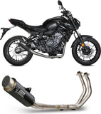 Komplette Abgasanlage Mit Katalysator Und Geräuschzulassung Gppro Carbon - Mivv Kompatibel Mit Yamaha Mt-07 (2021-2024)