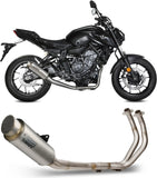 Komplette Auspuffanlage Ohne Katalysator Und Mit Geräuschzulassung Gppro Titan - Mivv Kompatibel Mit Yamaha Mt-07 (2021-2024)