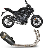 Komplette Abgasanlage Mit Katalysator Und Geräuschzulassung Gppro Stahl Schwarz - Mivv Kompatibel Mit Yamaha Mt-07 (2021-2024)