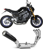 Komplette Auspuffanlage Ohne Katalysator Und Mit Geräuschzulassung X-M1 Stahl Schwarz - Mivv Kompatibel Mit Yamaha Fz-09 (2021-2023)