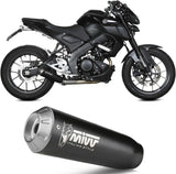 Komplette Auspuffanlage Ohne Katalysator Und Mit Geräuschzulassung X-M1 Stahl Schwarz - Mivv Kompatibel Mit Yamaha Mt-125 (2020-2024)