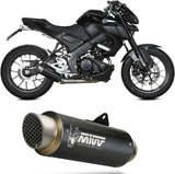 Komplette Abgasanlage Mit Katalysator Und Geräuschzulassung Gppro Stahl Schwarz - Mivv Kompatibel Mit Yamaha Mt-125 (2020-2024)