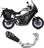 Komplette Abgasanlage Mit Katalysator Und Geräuschzulassung Delta Race Stahl Schwarz Carbon - Mivv Kompatibel Mit Yamaha Tracer 9 - Gt (2021-2023)