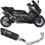 Komplette Auspuffanlage Ohne Katalysator Und Mit Geräuschzulassung Sr-1 Stahl Schwarz - Mivv Kompatibel Mit Yamaha T-Max 560 (2022-2024)