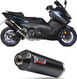 Komplette Abgasanlage Mit Katalysator Und Geräuschzulassung Oval Stahl Schwarz - Mivv Kompatibel Mit Yamaha T-Max 560 (2022-2024)