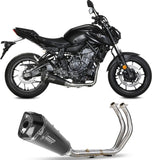 Komplette Abgasanlage Mit Katalysator Und Geräuschzulassung Delta Race Stahl Schwarz Carbon - Mivv Kompatibel Mit Yamaha Fz-07 (2021-2024)