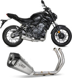 Komplette Abgasanlage Mit Katalysator Und Geräuschzulassung Delta Race Edelstahl Carbon - Mivv Kompatibel Mit Yamaha Mt-07 (2021-2024)