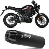Komplette Abgasanlage Mit Katalysator Und Geräuschzulassung Hr-1 Stahl Schwarz Carbon - Mivv Kompatibel Mit Yamaha Xsr 125 (2022-2024)