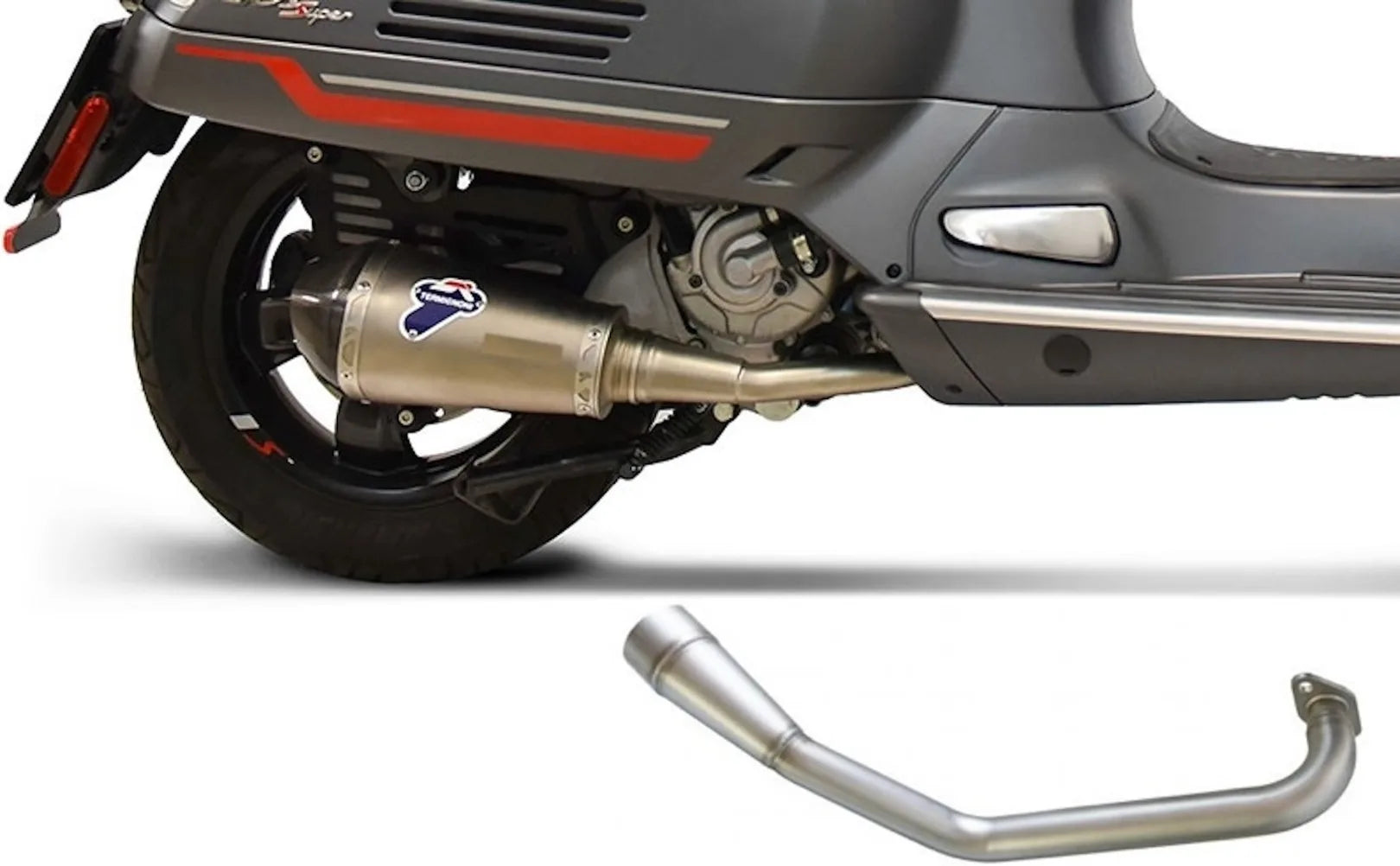Komplette Auspuffanlage Ohne Katalysator Und Ohne Geräuschzulassung Relevance Edelstahl Carbon Cap - Termignoni Kompatibel Mit Piaggio Vespa 250 - 300 (2008-2022)