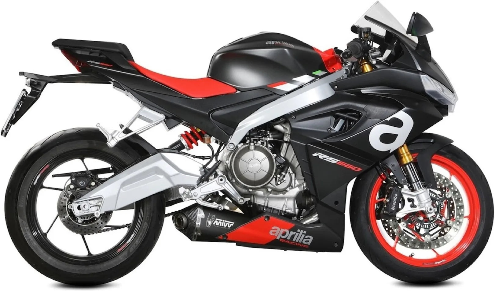 Komplette Auspuffanlage Ohne Katalysator Und Ohne Geräuschzulassung Delta Race Stahl Schwarz Carbon - Mivv Kompatibel Mit Aprilia Rs 660 (2020-2024)