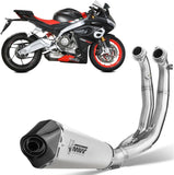 Complete Exhaust System Without Catalytic Converter And Without Sound Certification Delta Race Stainless Steel Carbon - Mivv Compatible With Aprilia Rs 660 (2020-2024)