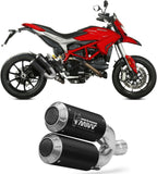 Dual Exhaust System Without Catalytic Converters And Without Sound Certification Mk3 Steel Black - Mivv Compatible With Ducati Hypermotard 939 (2016-2018)