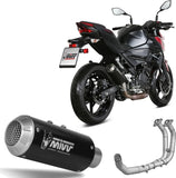 Komplette Auspuffanlage Ohne Katalysator Und Ohne Geräuschzulassung Mk3 Stahl Schwarz - Mivv Kompatibel Mit Kawasaki Z 400 (2019-2020)