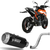 Komplette Auspuffanlage Ohne Katalysator Und Ohne Geräuschzulassung Mk3 Stahl Schwarz - Mivv Kompatibel Mit Ktm 125 Duke (2017-2020)