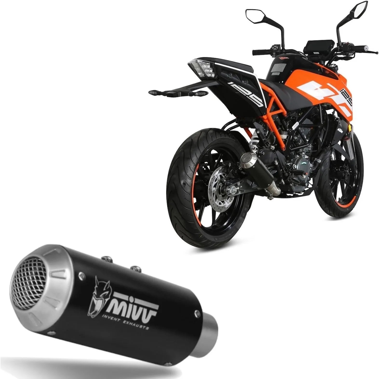 Auspuffendstück Ohne Katalysator Und Ohne Geräuschzulassung Mk3 Stahl Schwarz - Mivv Kompatibel Mit Ktm 125 Duke (2017-2020)