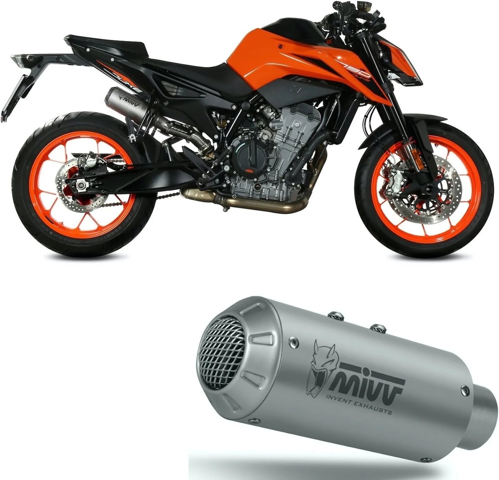 Auspuffendstück Ohne Katalysator Und Ohne Geräuschzulassung Mk3 Edelstahl - Mivv Kompatibel Mit Ktm 790 Duke (2018-2020)