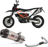 Katalysiertes Auspuffendstück Mit Geräuschzulassung Oval Titan Carbon - Mivv Kompatibel Mit Ktm 690 Smc R (2020-2024)