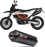 Auspuffendstück Ohne Katalysator Und Ohne Geräuschzulassung Oval Stahl Schwarz Carbon - Mivv Kompatibel Mit Ktm 690 Smc R (2020-2024)