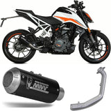 Komplette Auspuffanlage Ohne Katalysator Und Ohne Geräuschzulassung Mk3 Stahl Schwarz - Mivv Kompatibel Mit Ktm 125 Duke (2021-2023)