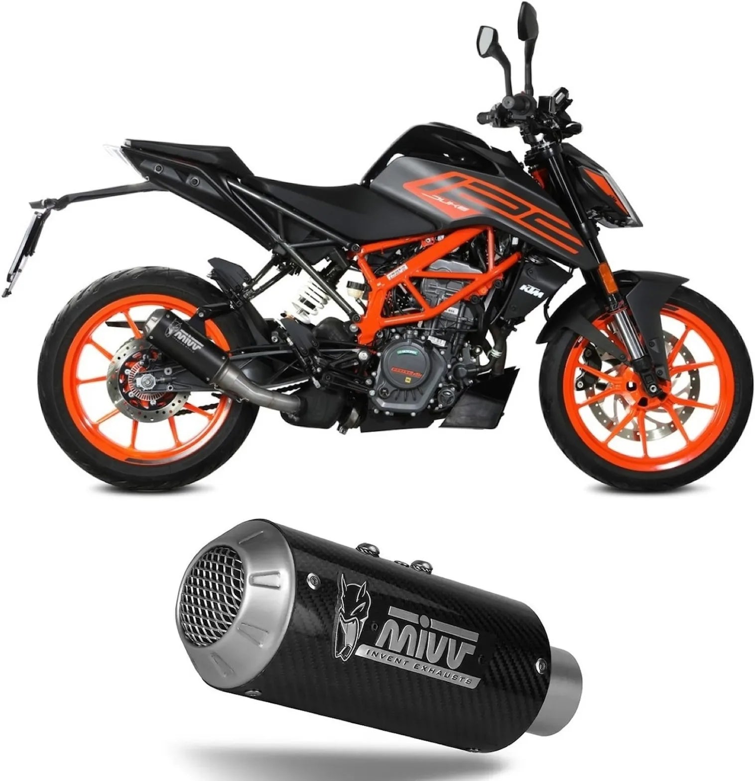 Auspuffendstück Ohne Katalysator Und Ohne Geräuschzulassung Mk3 Stahl Schwarz - Mivv Kompatibel Mit Ktm 125 Duke (2021-2023)
