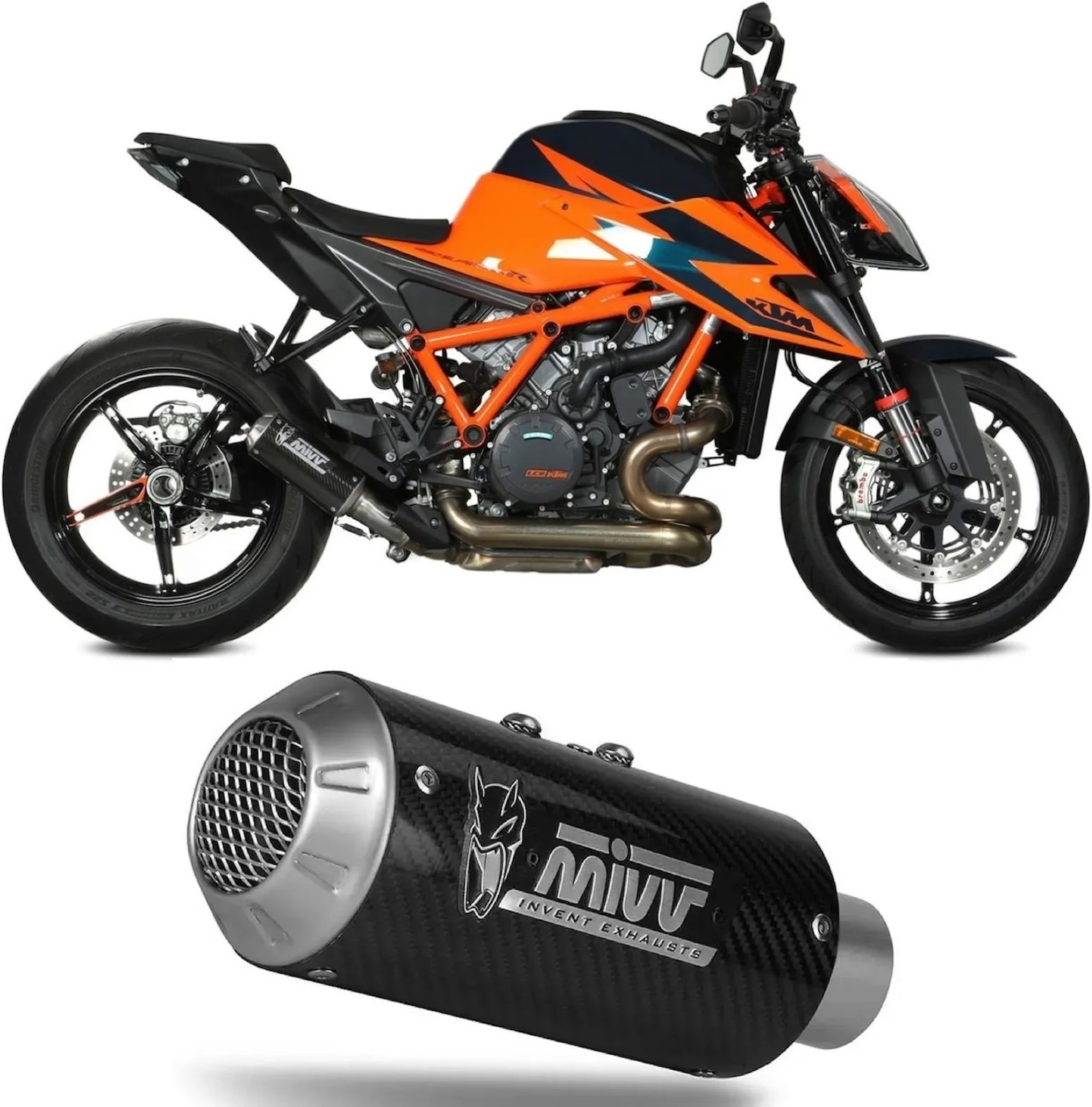 Auspuffendstück Ohne Katalysator Und Ohne Geräuschzulassung Mk3 Carbon - Mivv Kompatibel Mit Ktm Duke 1290 (2020-2024)