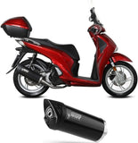 Komplette Auspuffanlage Ohne Katalysator Und Ohne Geräuschzulassung Mover Stahl Schwarz - Mivv Kompatibel Mit Honda Sh 125 (2017-2019)