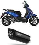 Komplette Auspuffanlage Ohne Katalysator Und Ohne Geräuschzulassung Mover Stahl Schwarz - Mivv Kompatibel Mit Piaggio Beverly 350 (2017-2020)