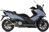 Uncatalysed Exhaust System Without Sound Certification Gppro Steel Black - Mivv Compatible With Kymco Ak 550 (2017-2020)