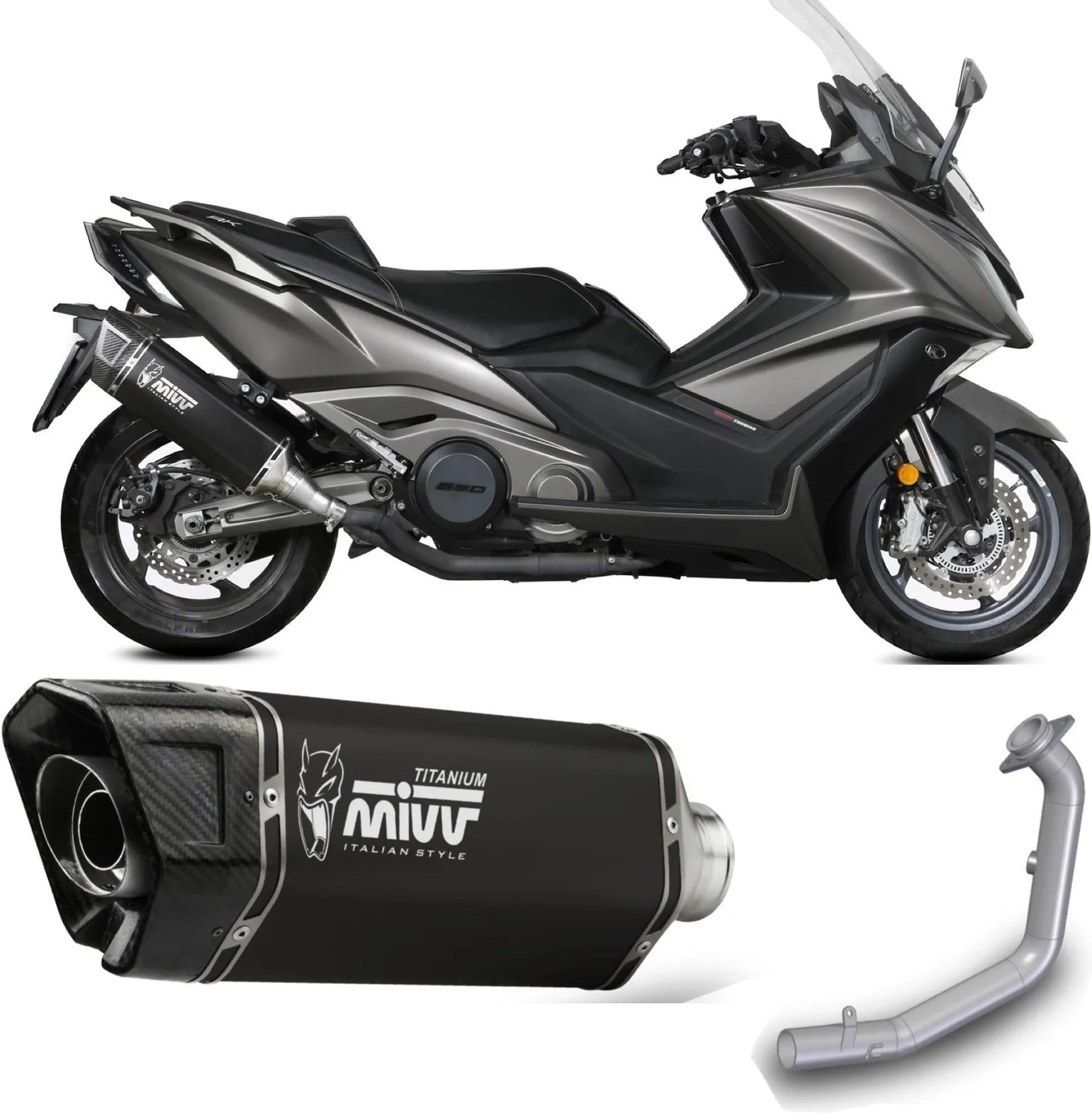 Katalysiertes Auspuffendstück Mit Geräuschzulassung Sr-1 Stahl Schwarz - Mivv Kompatibel Mit Kymco Ak 550 (2021-2024)