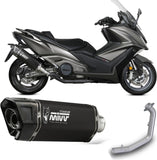Complete Exhaust System Without Catalytic Converter And Without Sound Certification Sr-1 Steel Black - Mivv Compatible With Kymco Ak 550 (2021-2024)