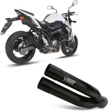 Auspuffendstück Ohne Katalysator Und Ohne Geräuschzulassung Double Gun Stahl Schwarz - Mivv Kompatibel Mit Suzuki Gsr 750 (2011-2016)