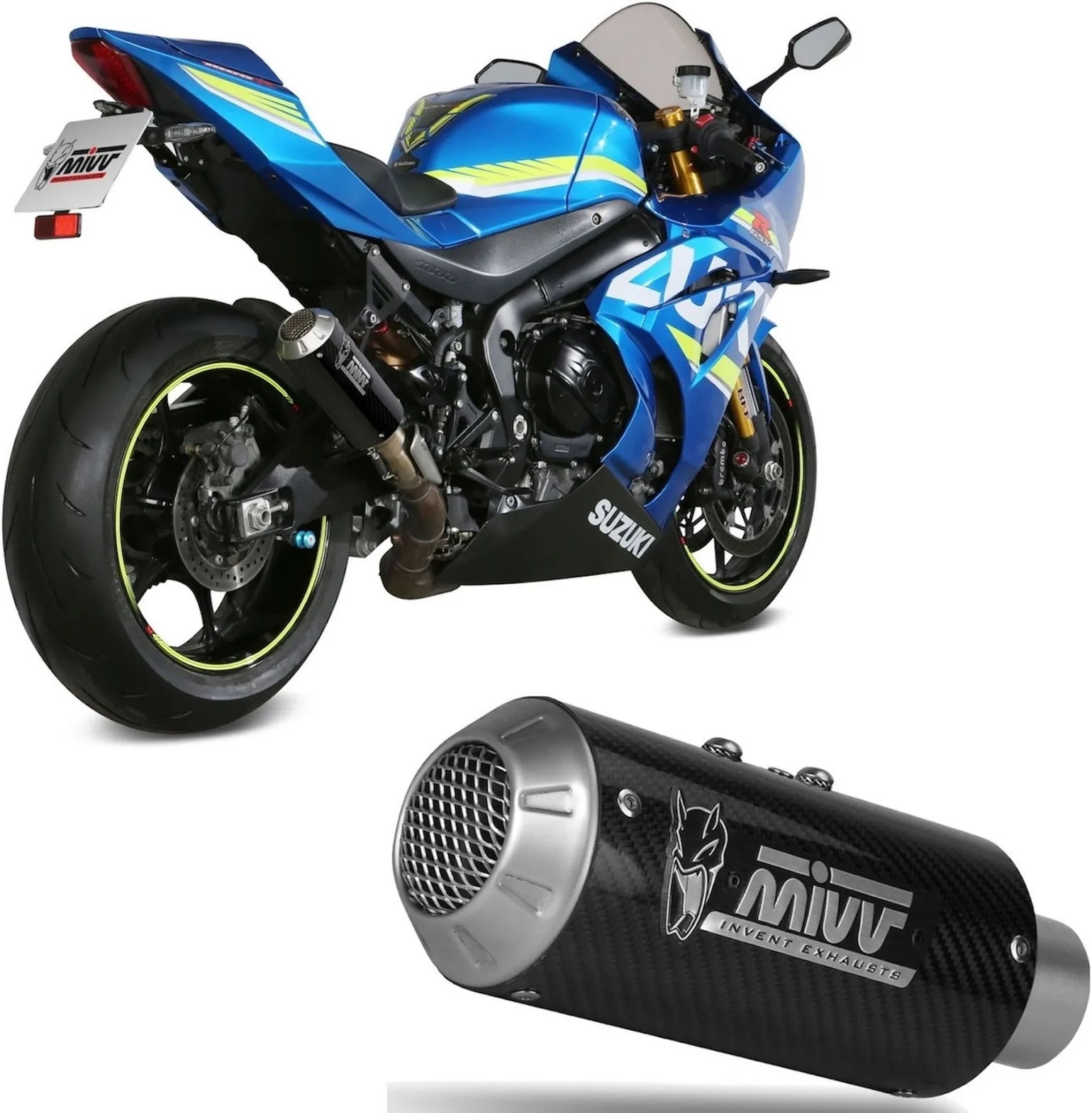 Auspuffendstück Ohne Katalysator Und Ohne Geräuschzulassung Mk3 Carbon - Mivv Kompatibel Mit Suzuki Gsx-R 1000 (2017-2020)