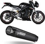 Auspuffendstück Ohne Katalysator Und Ohne Geräuschzulassung X-M5 Stahl Schwarz Carbon - Mivv Kompatibel Mit Triumph Street Triple 660 S (2017-2022)
