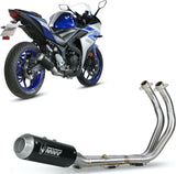Complete Exhaust System Without Catalytic Converter And Without Sound Certification Mk3 Steel Black - Mivv Compatible With Yamaha Yzf-R25 (2015-2024)