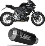 Komplette Auspuffanlage Ohne Katalysator Und Ohne Geräuschzulassung Mk3 Carbon - Mivv Kompatibel Mit Yamaha Mt-125 (2020-2024)